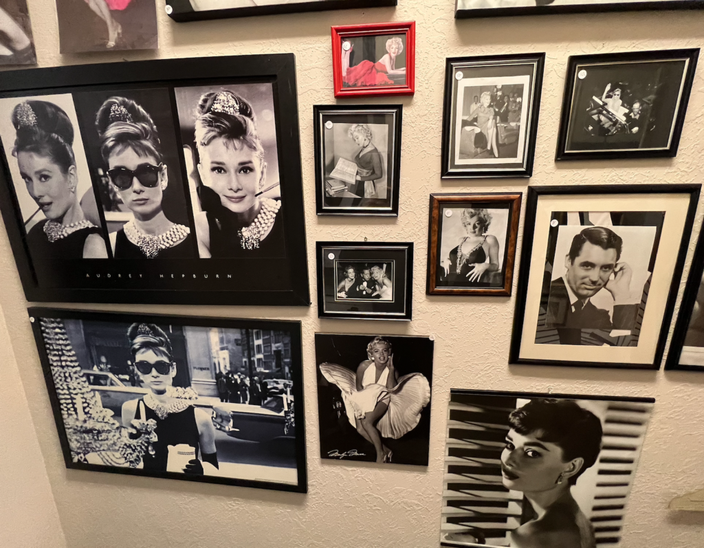 framed vintage silver screen movie-star photos: Audrey Hepburn, Marilyn Monroe - Noah's Bazaar - Newport, Oregon