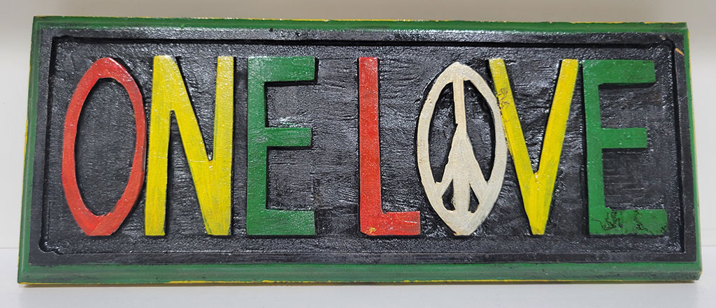 one love peace symbol wall plaque