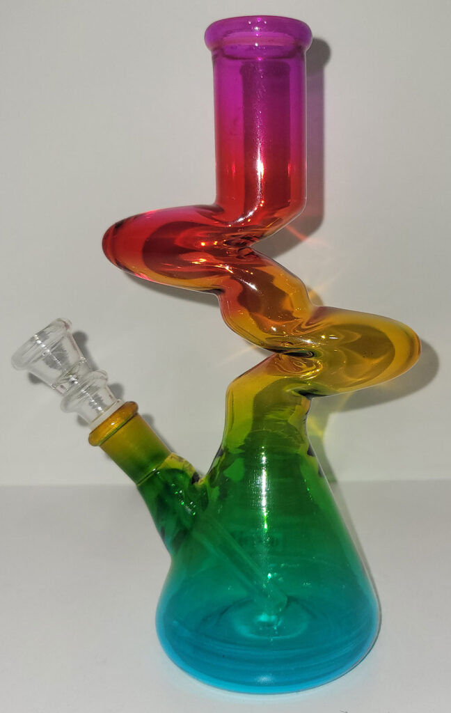 rainbow-colored glass bong