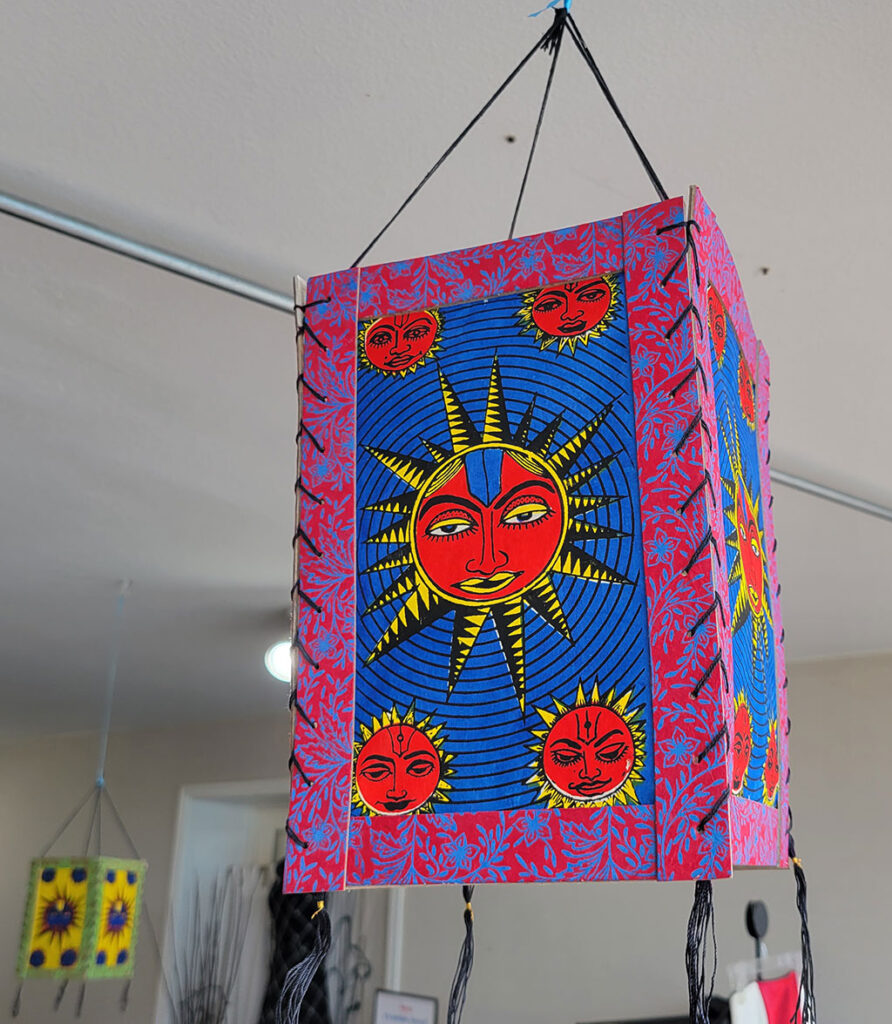 rectangular ceiling art with suns