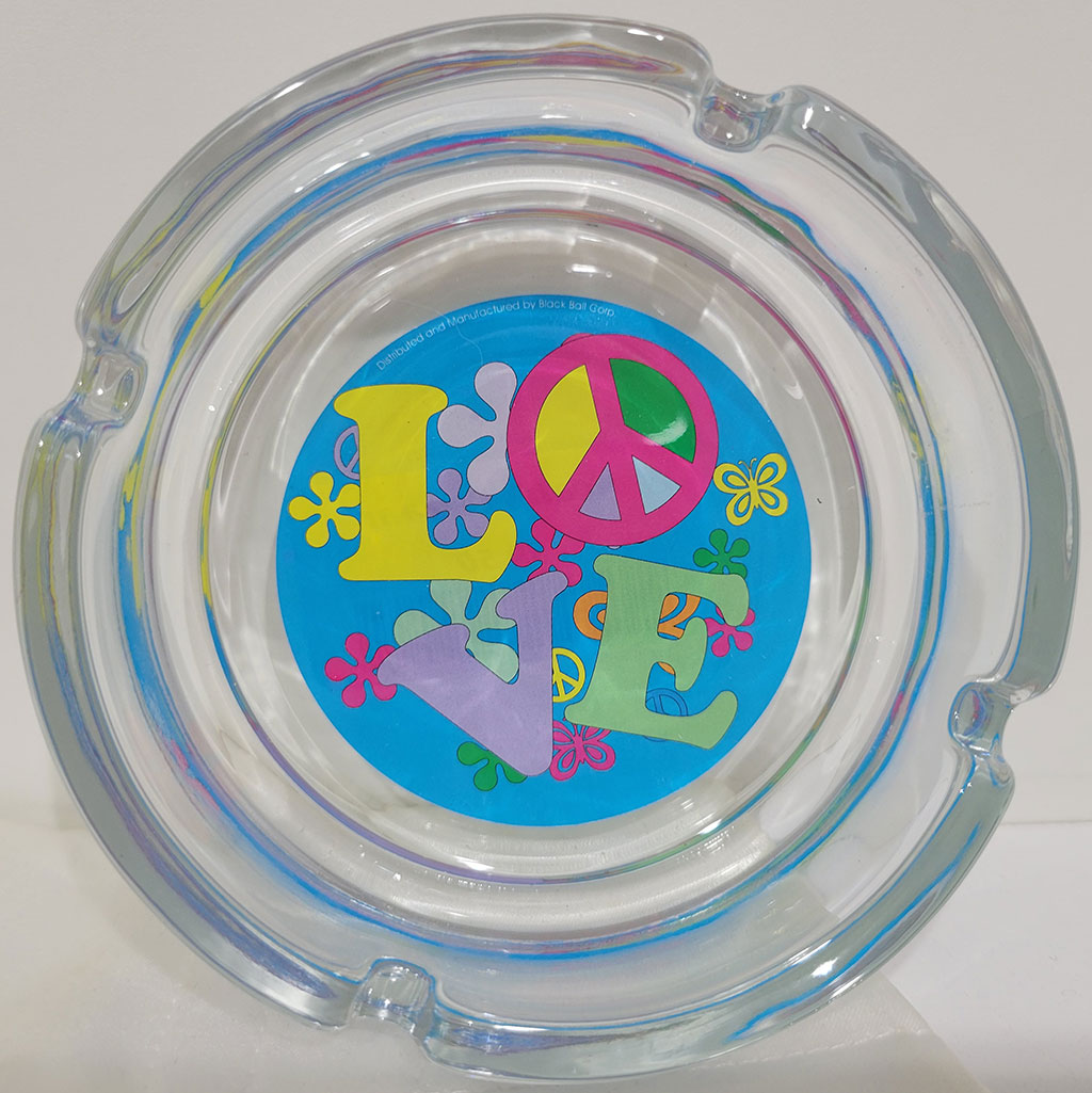 sixties love peace symbol ashtray